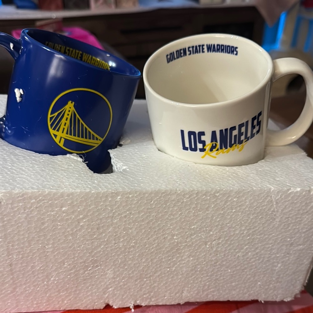 Golden State Warriors and Los‎ Angeles Rams  Mug Set - Blue and White